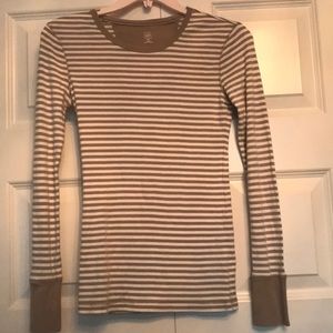 Women’s GAP Tan and White Stripe Sz XS Top